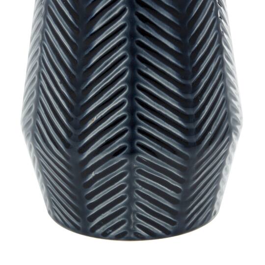 Dark Blue Ceramic Contemporary Vase Set